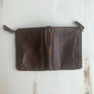 Leather wallet with I.D. screen